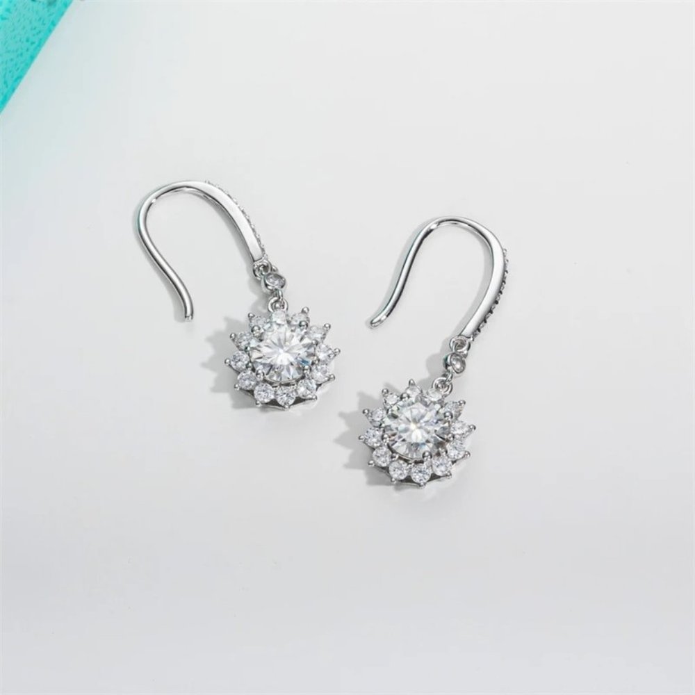 Certified 2ct. t.w. Diamond Brilliant Cut Flower Earrings - Picture 7 of 16